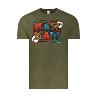 Vintage Olive Baseball mawmaw leopard frame Vintage Tee - LillyAllenDesigns