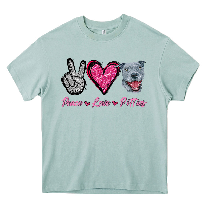 Peace Love Pitties Heavy Core Tee by Jasminsmagicworld | Teevron
