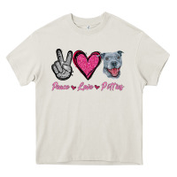Cream Peace Love Pitties Heavy Core Tee - Jasminsmagicworld