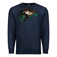Navy cowhide flowers cowboy hat Premium Sweatshirt - Jasminsmagicworld