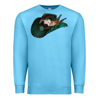 Ocean Blue cowhide flowers cowboy hat Premium Sweatshirt - Jasminsmagicworld