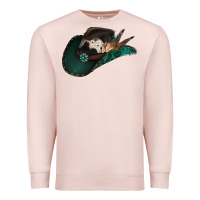 Pale Pink cowhide flowers cowboy hat Premium Sweatshirt - Jasminsmagicworld