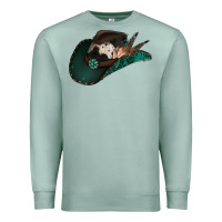 Seafoam cowhide flowers cowboy hat Premium Sweatshirt - Jasminsmagicworld