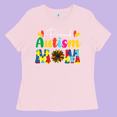 Proud Autism Mom Sunflower Ladies Tee Designed By Cowhidedigitalart