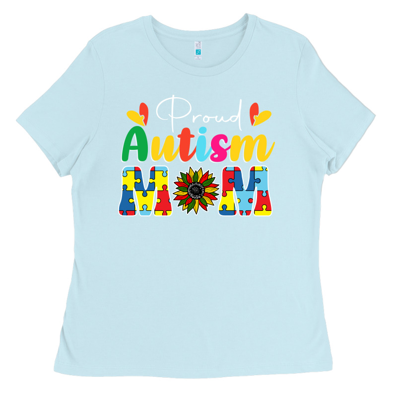 Proud Autism Mom Sunflower Ladies Tee by CowhideDigitalArt | Teevron