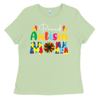 Matcha Proud Autism Mom sunflower Ladies Tee - CowhideDigitalArt
