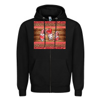 Black valentines day gnomes leopard Zipper Hoodie - Jasminsmagicworld