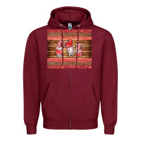 Burgundy valentines day gnomes leopard Zipper Hoodie - Jasminsmagicworld