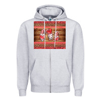 Heather Grey valentines day gnomes leopard Zipper Hoodie - Jasminsmagicworld