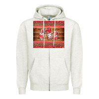 Oatmeal Heather valentines day gnomes leopard Zipper Hoodie - Jasminsmagicworld