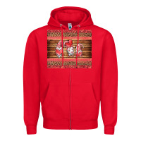 Red valentines day gnomes leopard Zipper Hoodie - Jasminsmagicworld
