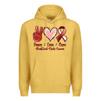 Antique Gold Peace Love Cure Heart And Neck Cancer Premium Hoodie - Jasminsmagicworld