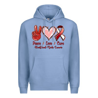 Colony Blue Peace Love Cure Heart And Neck Cancer Premium Hoodie - Jasminsmagicworld