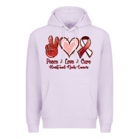 Lilac Peace Love Cure Heart And Neck Cancer Premium Hoodie - Jasminsmagicworld