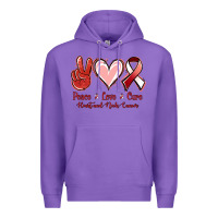 Purple Peace Love Cure Heart And Neck Cancer Premium Hoodie - Jasminsmagicworld