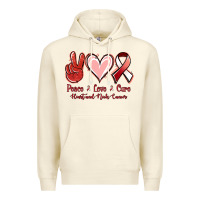 Sandshell Peace Love Cure Heart And Neck Cancer Premium Hoodie - Jasminsmagicworld