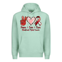 Seafoam Peace Love Cure Heart And Neck Cancer Premium Hoodie - Jasminsmagicworld