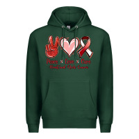 Sports Green Peace Love Cure Heart And Neck Cancer Premium Hoodie - Jasminsmagicworld