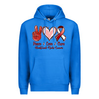 True Royal Peace Love Cure Heart And Neck Cancer Premium Hoodie - Jasminsmagicworld