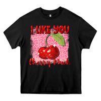 Black I like you cherry much Valentine's Day Heavy Core Tee - FaDigitalArtStudio