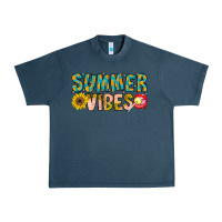 Midnight Navy Summer Vibes Urban Heavy Tee - CowhideDigitalArt