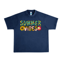 Navy Summer Vibes Urban Heavy Tee - CowhideDigitalArt