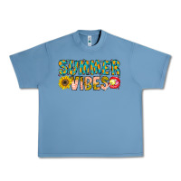 Pebble Blue Summer Vibes Urban Heavy Tee - CowhideDigitalArt