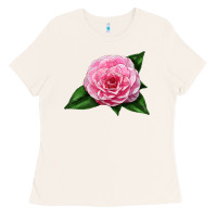 Bone Camellia Flower Ladies Tee - LillyAllenDesigns