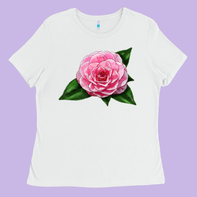 Camellia Flower Ladies Tee Designed By Lillyallendesigns