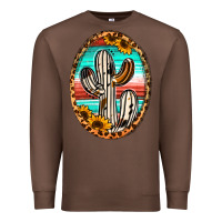 Chestnut cowhide serape and sunflower cactus Premium Sweatshirt - Jasminsmagicworld