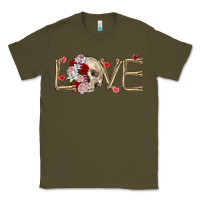 Army Green Skull love Valentine's Day Classic Tee - FaDigitalArtStudio