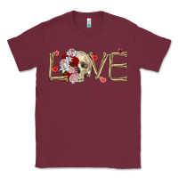 Burgundy Skull love Valentine's Day Classic Tee - FaDigitalArtStudio