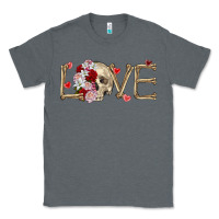 Charcoal Heather Skull love Valentine's Day Classic Tee - FaDigitalArtStudio