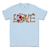 Dusty Blue Skull love Valentine's Day Classic Tee - FaDigitalArtStudio
