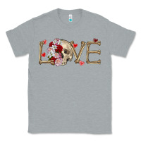 Heather Grey Skull love Valentine's Day Classic Tee - FaDigitalArtStudio