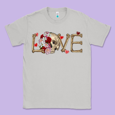Skull Love Valentine's Day Classic Tee Designed By Fadigitalartstudio