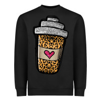 Black leopard glitter coffee cup Heavyweight Sweatshirt - Jasminsmagicworld