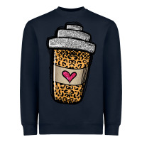 Navy leopard glitter coffee cup Heavyweight Sweatshirt - Jasminsmagicworld