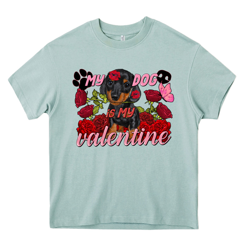 My Dog Is My Valentine's Day Heavy Core Tee by FaDigitalArtStudio | Teevron