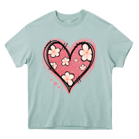 Arona floral pink glitter heart Heavy Core Tee - Jasminsmagicworld