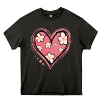 Asphalt floral pink glitter heart Heavy Core Tee - Jasminsmagicworld