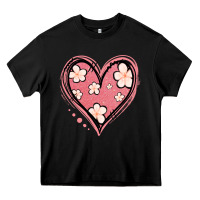 Black floral pink glitter heart Heavy Core Tee - Jasminsmagicworld
