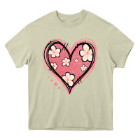 Mossy floral pink glitter heart Heavy Core Tee - Jasminsmagicworld