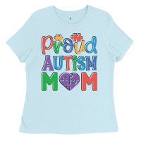 Baby Blue Proud Autism Mom Ladies Tee - CowhideDigitalArt