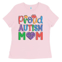 Bubblegum Pink Proud Autism Mom Ladies Tee - CowhideDigitalArt