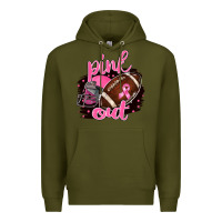 Army Green Pink Out Football Premium Hoodie - BarkalooDesign