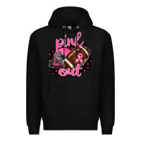 Black Pink Out Football Premium Hoodie - BarkalooDesign