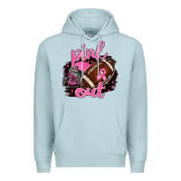 Blue Mist Pink Out Football Premium Hoodie - BarkalooDesign
