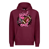 Burgundy Pink Out Football Premium Hoodie - BarkalooDesign