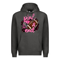 Charcoal Heather Pink Out Football Premium Hoodie - BarkalooDesign